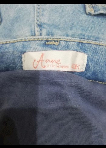 LCW Mavi Hamile Kot Pantolon, Bel Detaylı, Rahat Kesim - Görsel 2