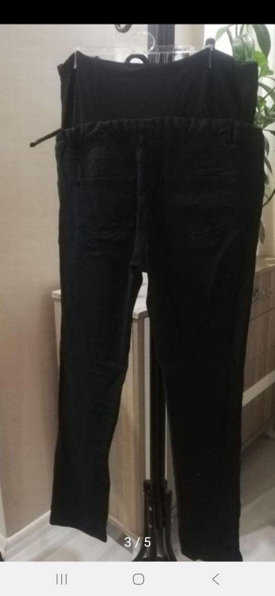 Siyah Kemerli Hamile Kalın Pantolon - Görsel 3