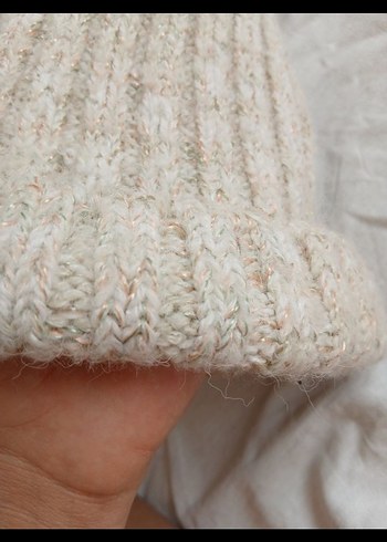 Beyaz Örgü Bohem kız bebek çocuk Bere şapka - Görsel 2