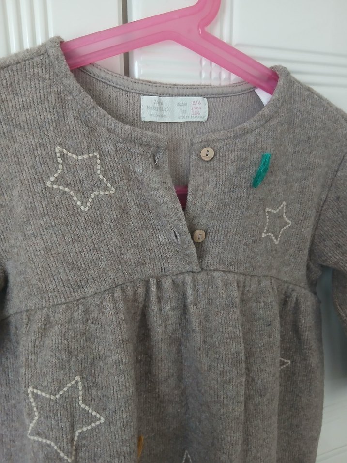 Zara Nakışlı Yün Kız Elbise - Görsel 4