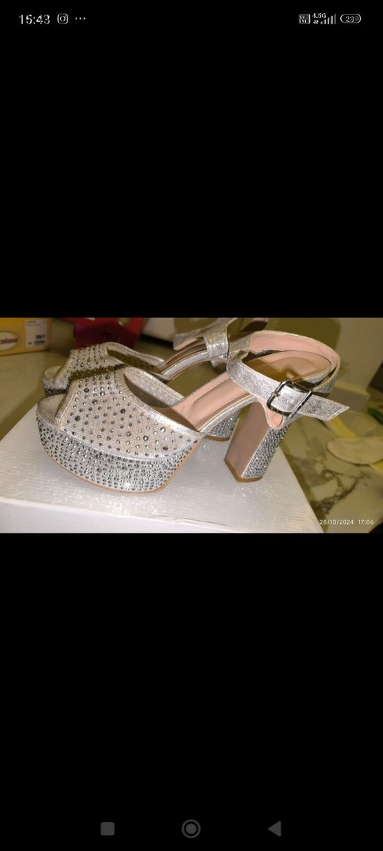 Marka temsilidir. 
Gri Pul DetayPlatform Topuklu Abiye Ayakkabı - Görsel 4