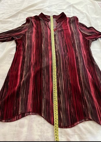 Bordo Piliseli V Yaka Bohem Tunik - Görsel 7