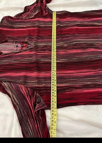 Bordo Piliseli V Yaka Bohem Tunik - Görsel 9