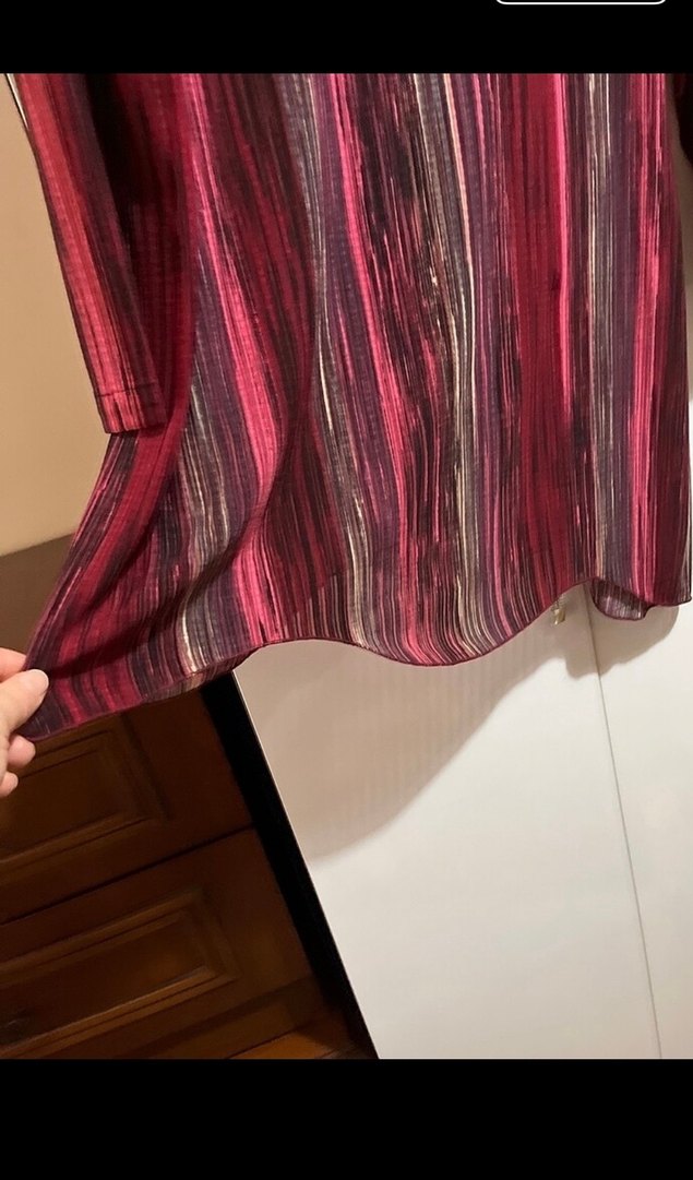 Bordo Piliseli V Yaka Bohem Tunik - Görsel 4