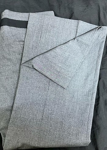 İtal Düşük bel bol paça grii Kadın Kumaş Pantolon - Görsel 4