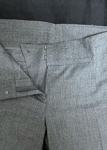 İtal Düşük bel bol paça grii Kadın Kumaş Pantolon - Görsel 2