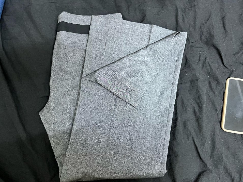 İtal Düşük bel bol paça grii Kadın Kumaş Pantolon - Görsel 4