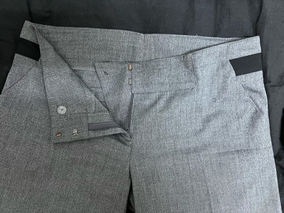 İtal Düşük bel bol paça grii Kadın Kumaş Pantolon - Görsel 2