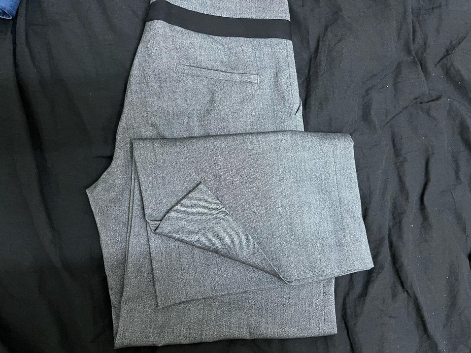 İtal Düşük bel bol paça grii Kadın Kumaş Pantolon - Görsel 5