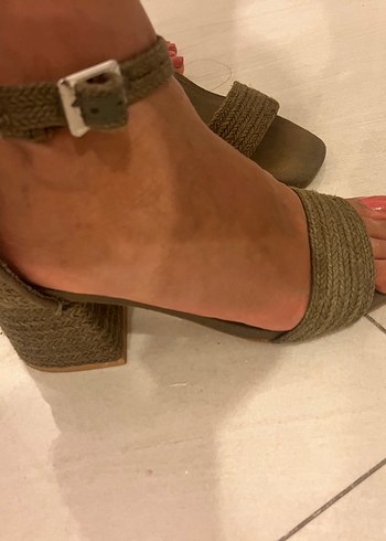 Bej Kadın Platform Topuklu Sandalet - Görsel 2