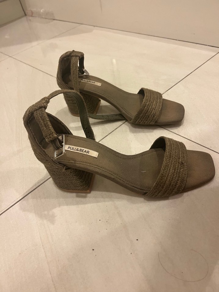 Bej Kadın Platform Topuklu Sandalet - Görsel 4