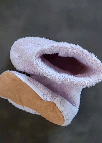 Kızlar İçin Bej Sıcak Kürklü Terlik - Görsel 2