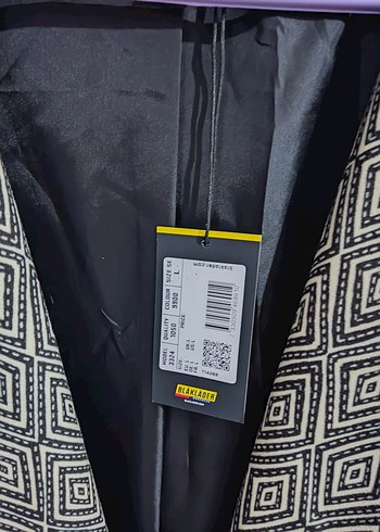 Kadın Gri Desenli Midi Ceket - Görsel 2