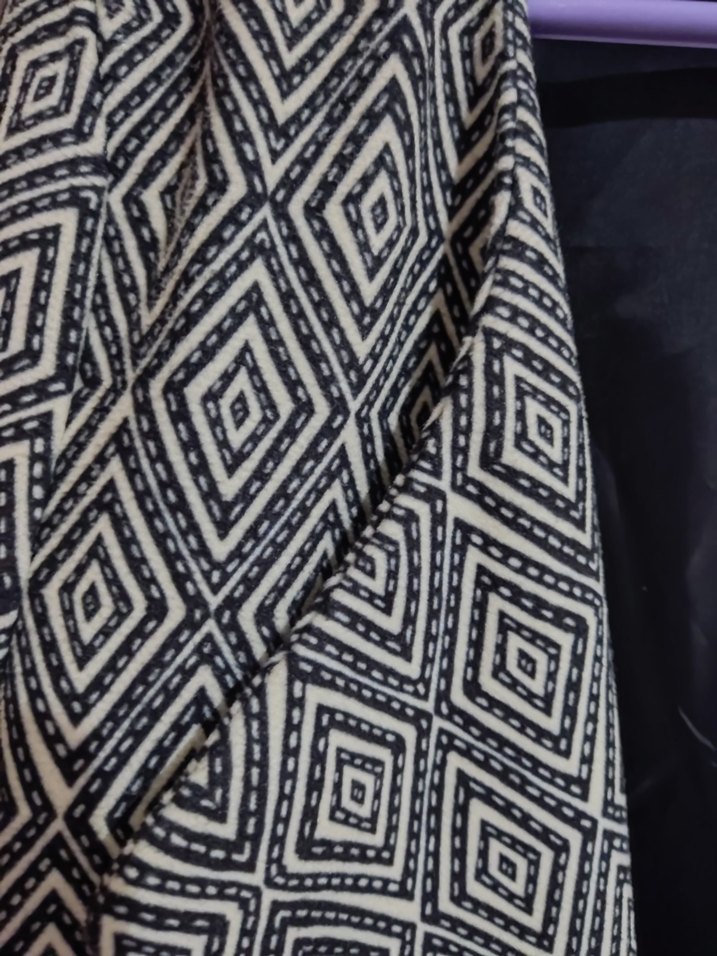 Kadın Gri Desenli Midi Ceket - Görsel 4