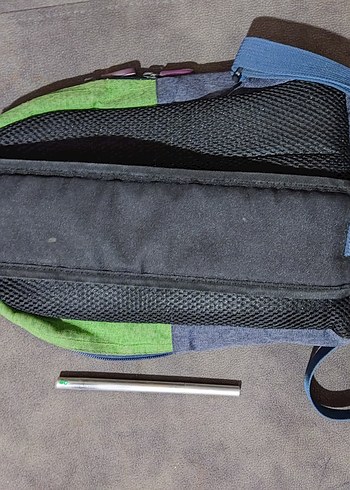 Yeşil Gri Fermuarlı Sırt Çantası - Görsel 4