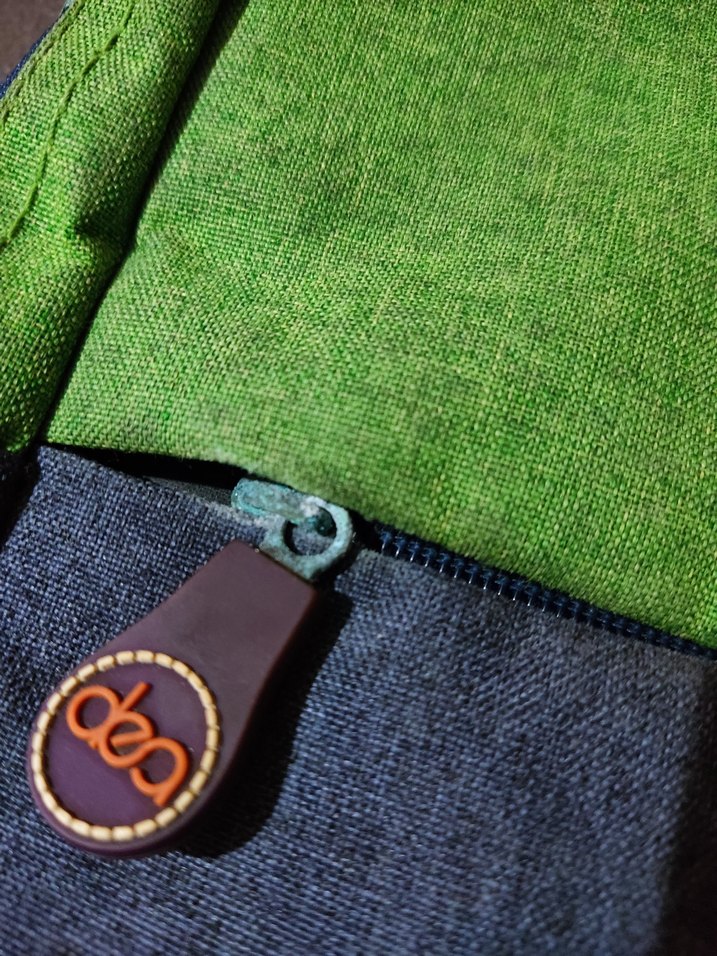 Yeşil Gri Fermuarlı Sırt Çantası - Görsel 2