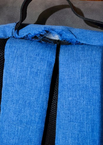 Kadın Mavi Fermuarlı Sırt Çantası - Görsel 4