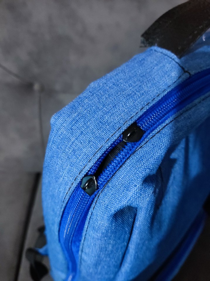 Kadın Mavi Fermuarlı Sırt Çantası - Görsel 3