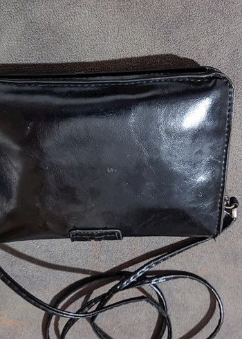 Siyah Parlak Yılan Desenli Deri Kadın Çanta - Görsel 8