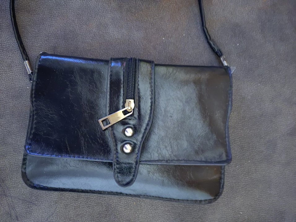 Siyah Parlak Yılan Desenli Deri Kadın Çanta - Görsel 2