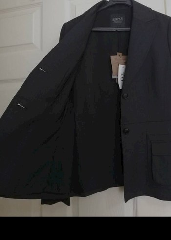 Siyah Kadın Düğmeli Midi Blazer Ceket - Görsel 2