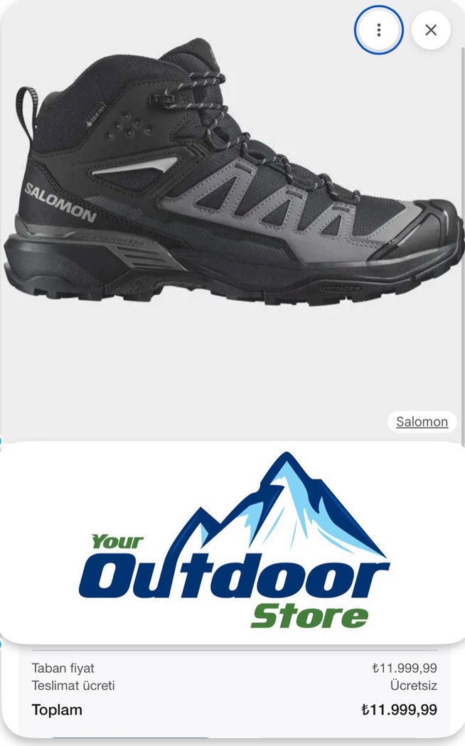 Salomon Etiketli Orjinal Siyah Gri Erkek Outdoor Ayakkabı - Görsel 2
