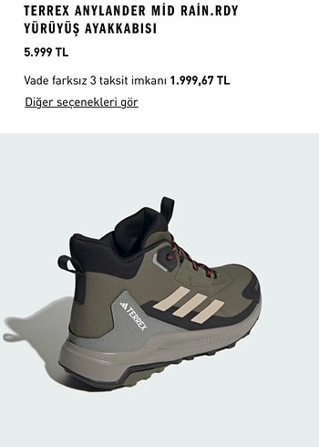Adidas Orjinal Terrex Anylander Mid Rain Erkek Outdoor Ayakkabı - Görsel 3