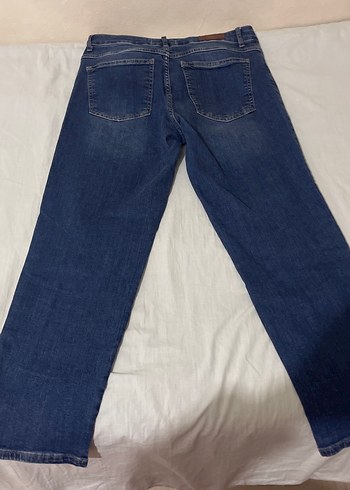 Kadın Mavi Denim Midi Boy Kot Pantolon - Görsel 4