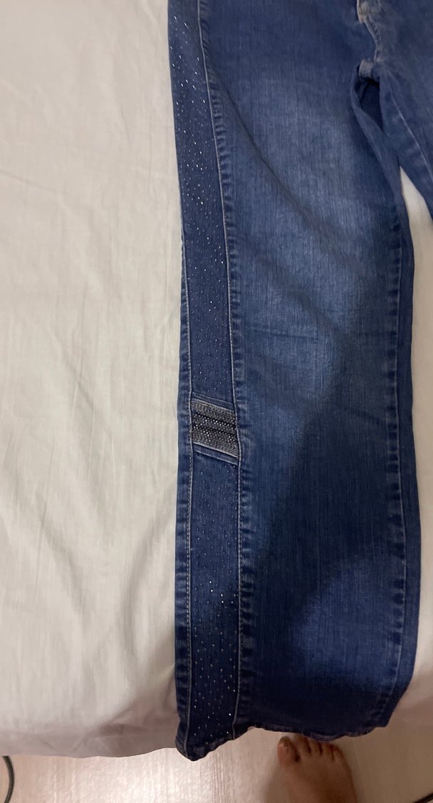 Kadın Mavi Denim Midi Boy Kot Pantolon - Görsel 2