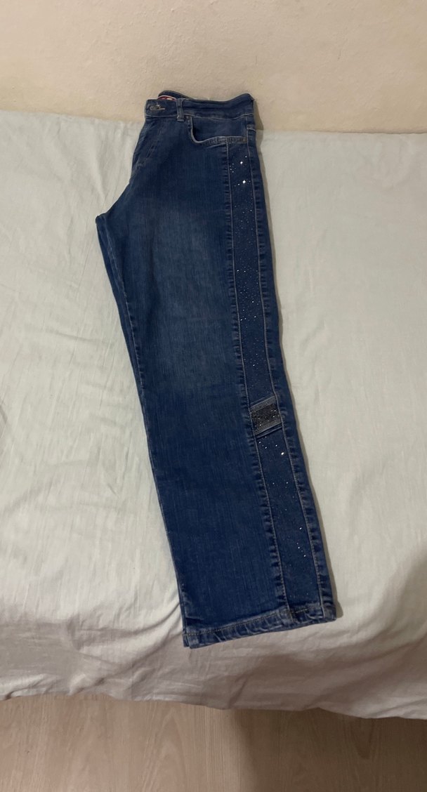 Kadın Mavi Denim Midi Boy Kot Pantolon - Görsel 3
