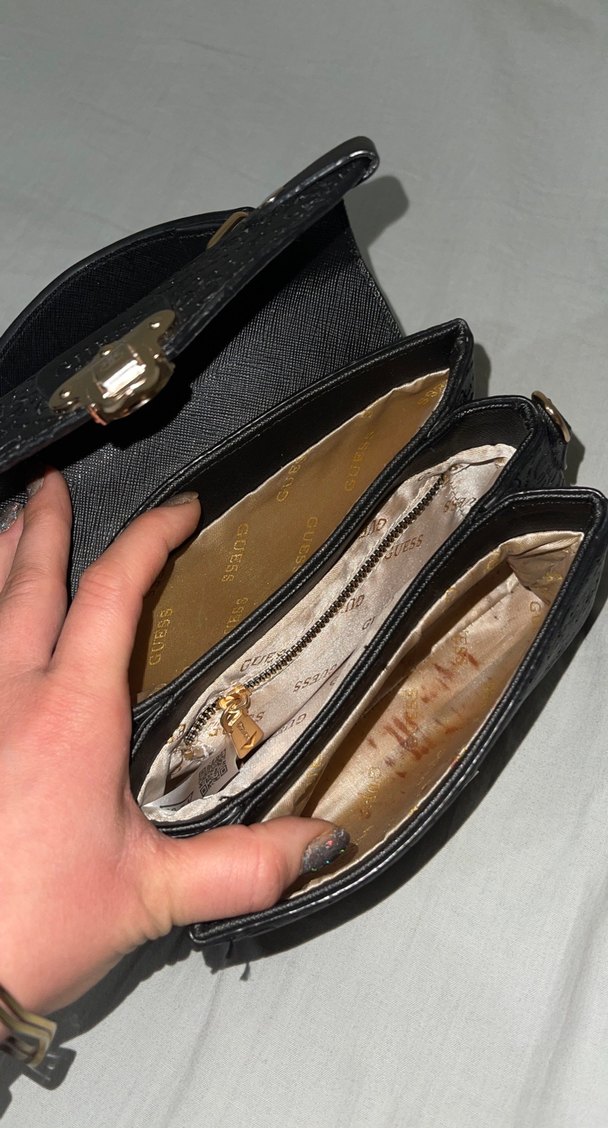 Guess Siyah Deri Tokalı Kadın Çanta - Görsel 4