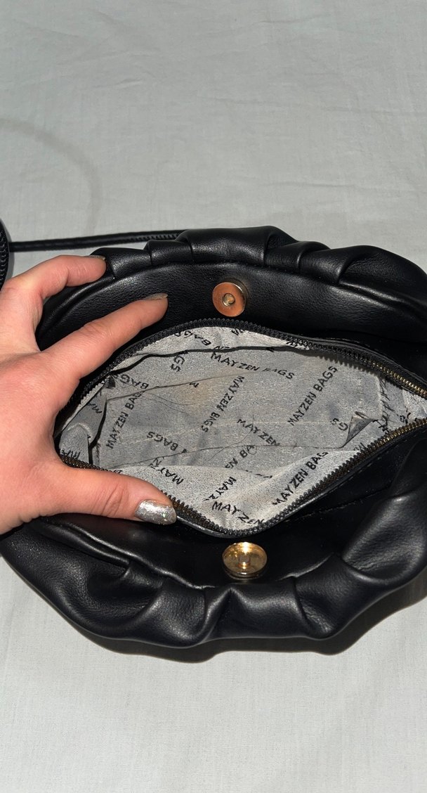 Siyah Deri Kadın Çanta  Minimalist ve Şık - Görsel 3