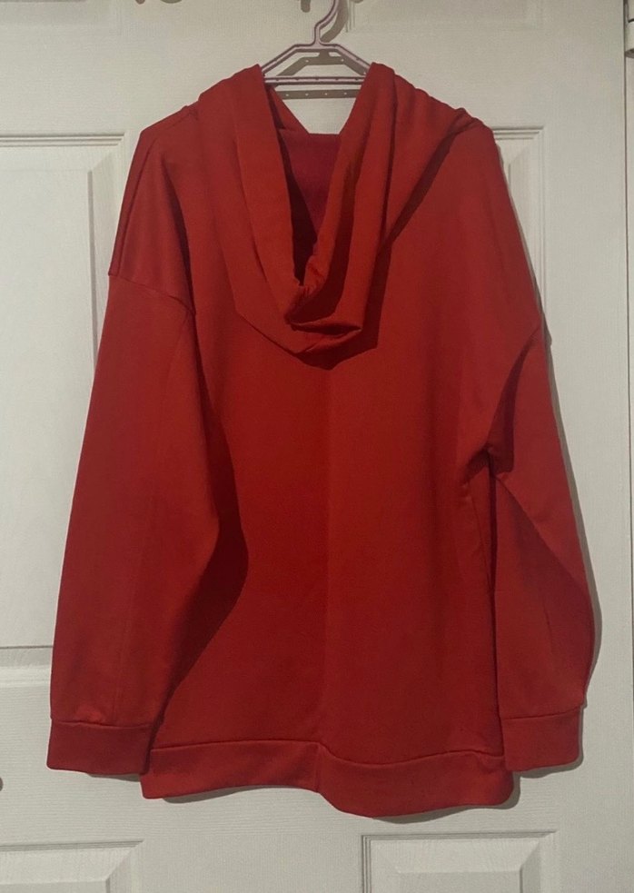 Zara Kadın Kırmızı Kapüşonlu Sweatshirt - Görsel 3