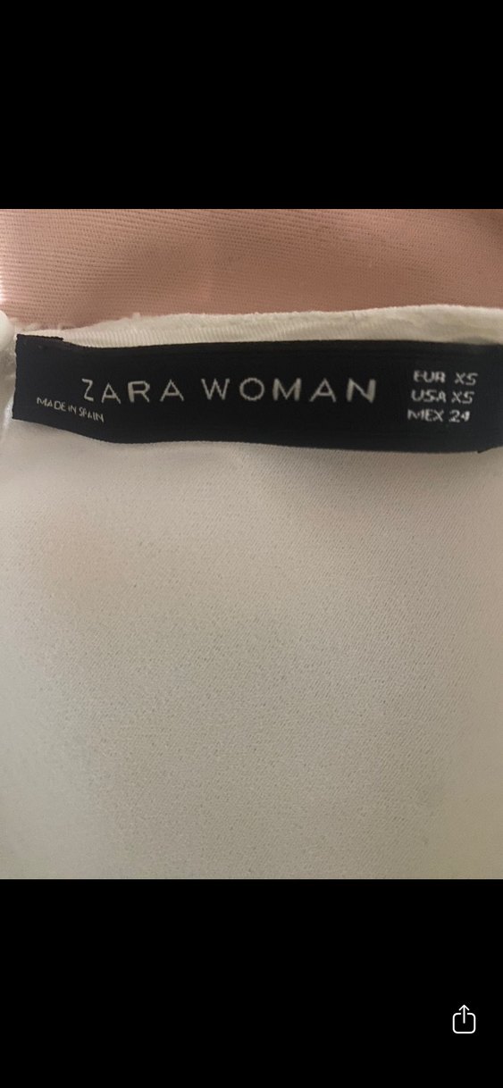 Zara Beyaz Minimalist Kısa Kollu Bluz - Görsel 5