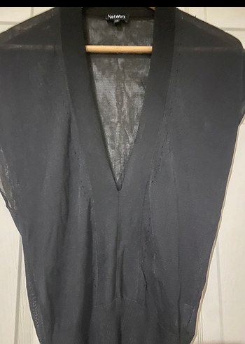 Network Siyah V Yaka Kolsuz Bluz - Görsel 2