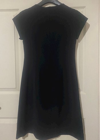 Siyah Düşük Kol Midi Elbise - Görsel 3