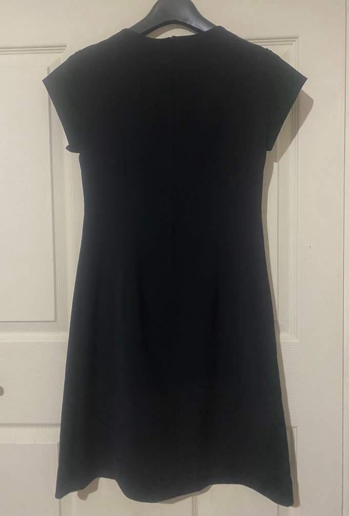 Siyah Düşük Kol Midi Elbise - Görsel 3