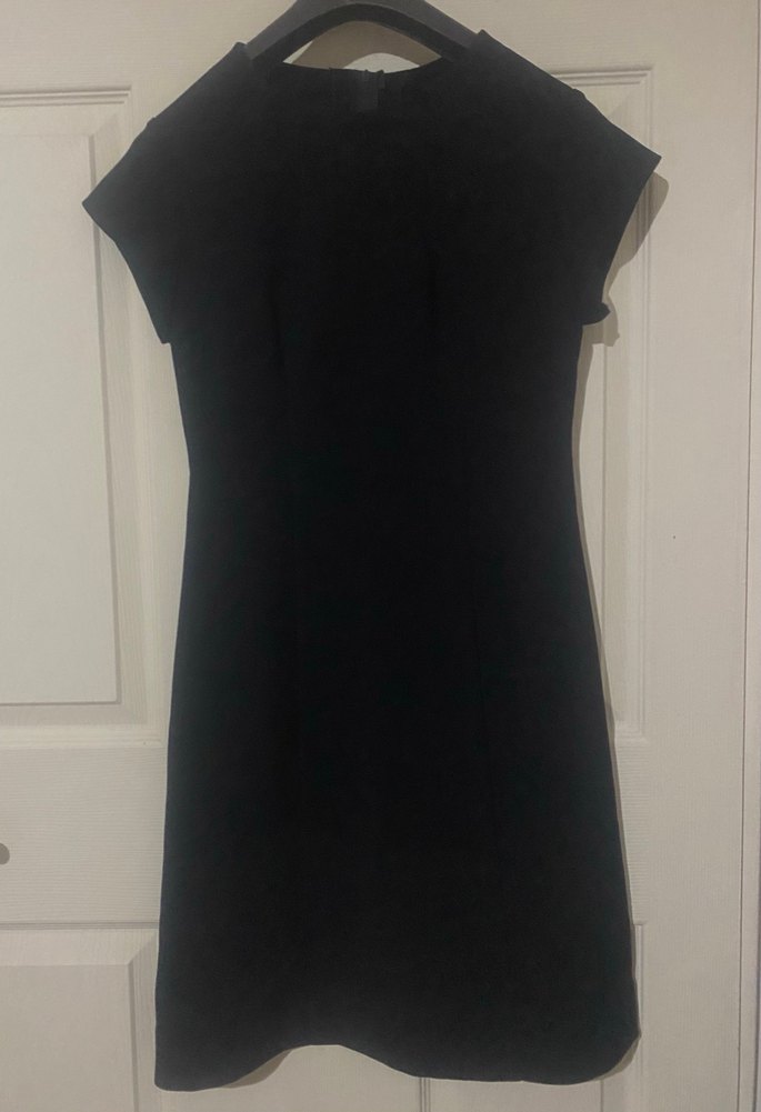 Siyah Düşük Kol Midi Elbise - Görsel 2