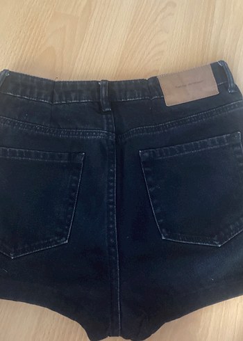 Siyah Mini Kadın Denim Şort - Görsel 2