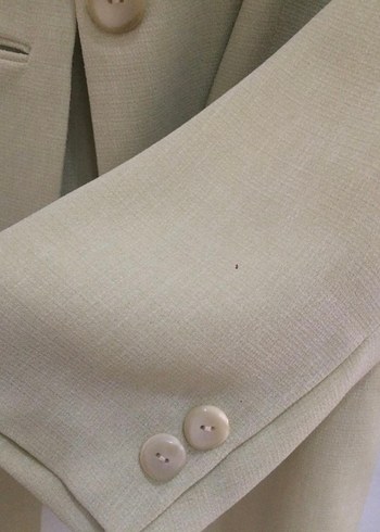 Bej Düğmeli Kadın Ofis İkili Takım - Görsel 3