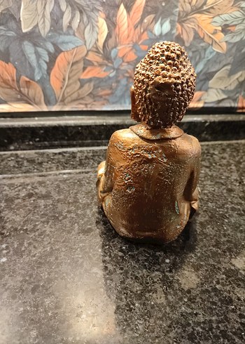 Parlak Altın Renkli Buda Biblo tealight mumluk - Görsel 2