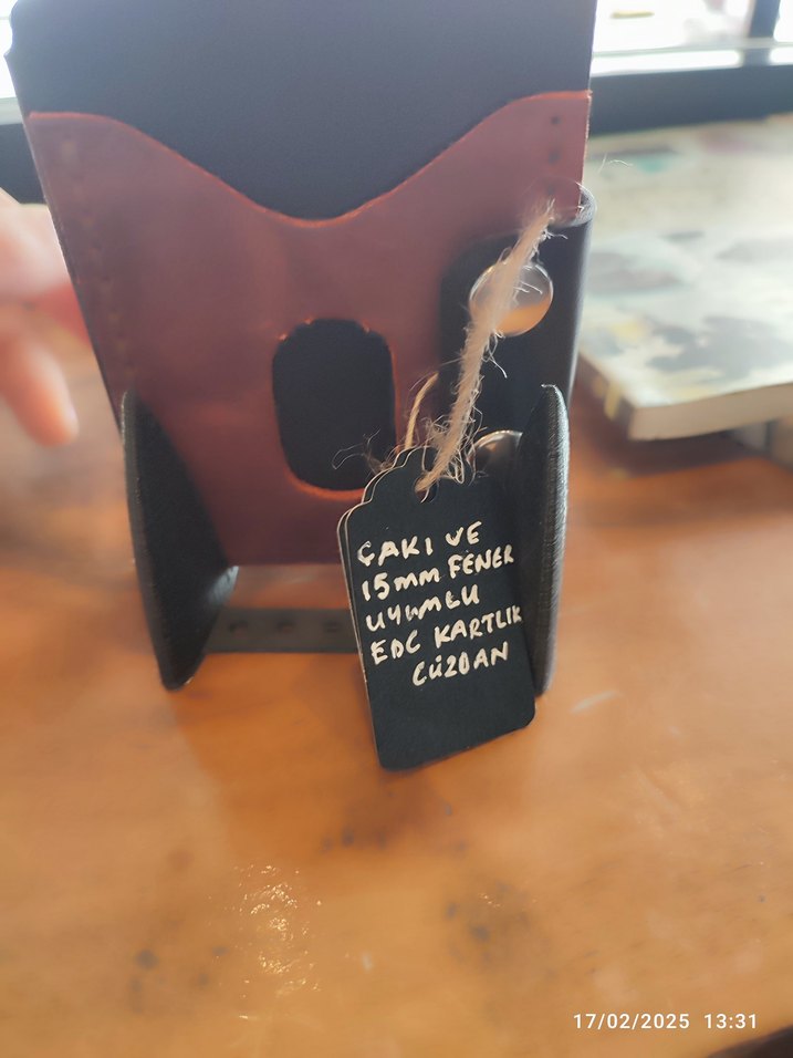 Two Bears Gerçek Deri 15mm Fener ve Çakı Edc Kartlık Cüzdan - Görsel 2