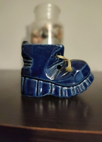 Koyu Mavi Seramik Erkek Bebek Botu Biblo - Görsel 8