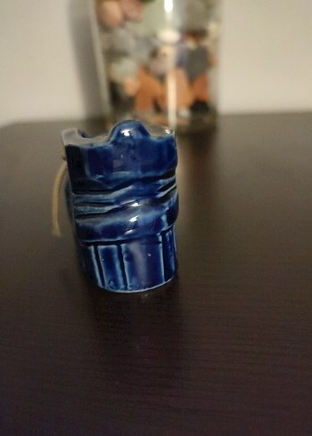 Koyu Mavi Seramik Erkek Bebek Botu Biblo - Görsel 3