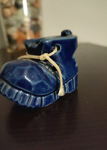 Koyu Mavi Seramik Erkek Bebek Botu Biblo - Görsel 6