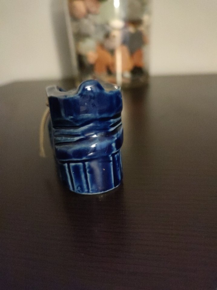 Koyu Mavi Seramik Erkek Bebek Botu Biblo - Görsel 3