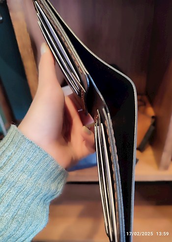 Two Bears Siyah Sert Sade Şık Gerçek Deri El Yapımı Cüzdan - Görsel 2