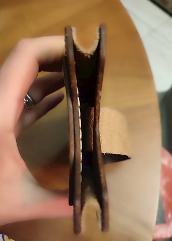 Koyu Kahverengi El Yapımı Gerçek Deri Telefon Kılıfı - Görsel 2