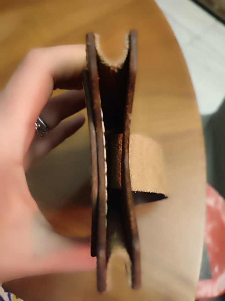 Koyu Kahverengi El Yapımı Gerçek Deri Telefon Kılıfı - Görsel 2