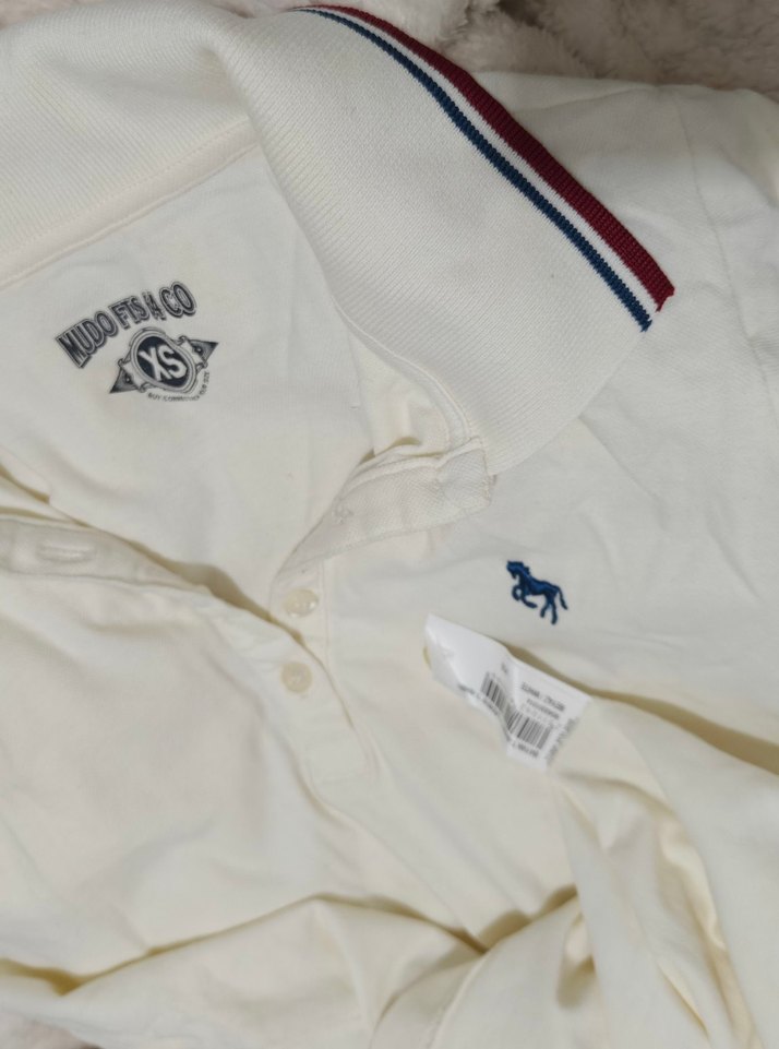 Mudo Beyaz Pamuklu Polo Tişört - Görsel 3